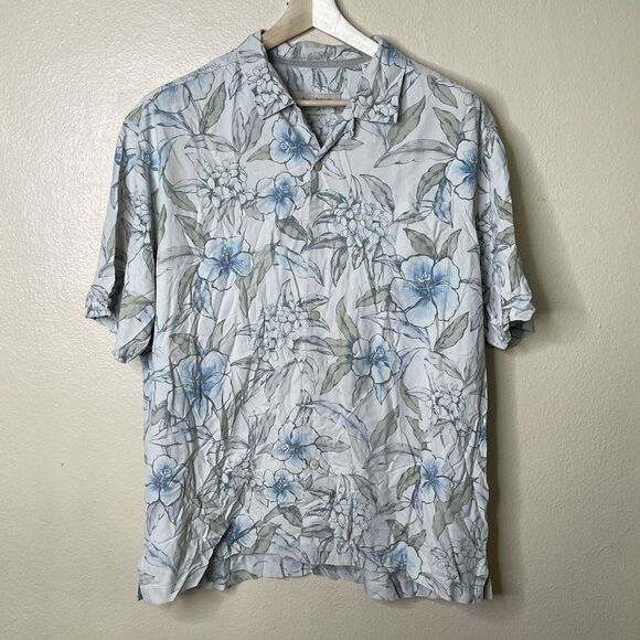 Tommy Bahama Shirt Mens XL Button Up Short Sleeve Original Fit Silk Hawaiian - Picture 1 of 7